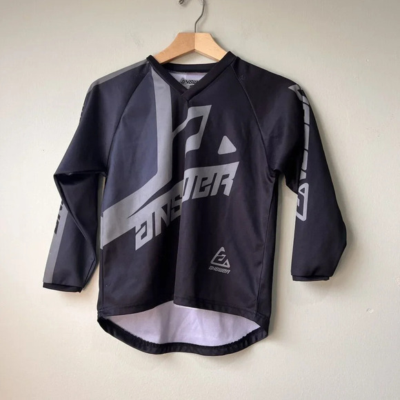 Answer Racing‎ Youth Medium Black & Gray Long Sleeve Jersey - Picture 1 of 7